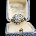 Antique Victorian chunky 1.25 ct old cut diamond and 18 ct. gold daisy ring, made around 1890